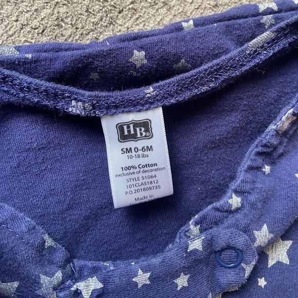 Hudson Baby sleeper sack Dark blue stars Small 0-6months - Picture 6 of 6